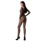 Sexy crotchless fishnet bodystocking catsuit lingerie black