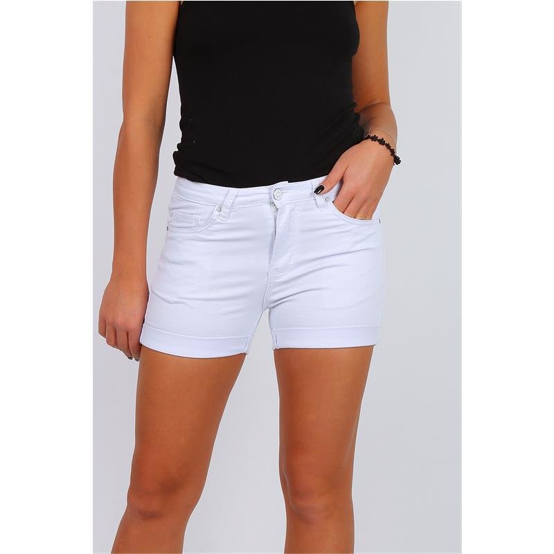 Sexy Damen Stretch Jeans-Shorts Weiß, 21,95 €