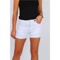 Sexy womens stretch jeans shorts with turn-up white