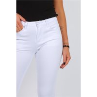 Sexy womens Capri jeans stretch trousers white