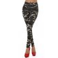 Damen High Waist Röhrenjeans Army-Look Camouflage Olivgrün