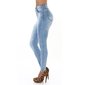 Ripped skinny womens high waist jeans light blue