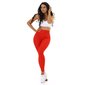 Womens high waist sport leggings with pattern red UK 10/12 (S/M)