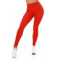 Damen High Waist Sport Leggings mit Muster Rot 40/42 (L/XL)