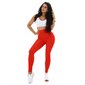 Womens high waist sport leggings with pattern red UK 14/16 (L/XL)