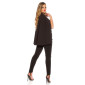 Womens overall jumpsuit with integrated cape black Onesize (UK 8,10,12)