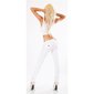 Trendy womens low-rise jeans with thick stitching white UK 10 (S)