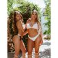Sexy Brazil-Cut Neckholder Bikini mit Blümchen Schwarz-Rosa Einheitsgröße (34,36,38)