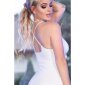 Long strap dress with criss-cross back white