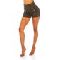 Sexy womens high waist stretch shorts with buttons khaki