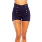 Sexy womens high waist stretch shorts with buttons navy