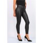 Sexy Damen Skinny Jeans in Leder-Look Wetlook Schwarz