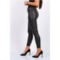 Sexy Damen Skinny Jeans in Leder-Look Wetlook Schwarz