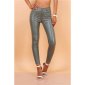 Sexy Damen Skinny Jeans in Leder-Look Wetlook Khaki 36 (S)