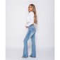 Bauchfreies Damen Shirt mit langen Puffärmeln und Zipper Weiß