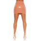 Skintight womens vinyl mini skirt latex look clubwear dusky pink UK 12 (L)