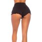 Ultra kurze Damen Stretch Jeans Hotpants ausgefranst Schwarz