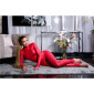 Sexy womens clubwear catsuit jumpsuit wet look red Onesize (UK 8,10,12)