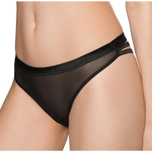 Damen String-Tanga mit feiner Spitze Unterwäsche Schwarz