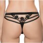 Damen String-Tanga mit feiner Spitze Unterwäsche Schwarz