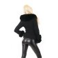 Womens winter jacket in buckskin look with faux fur black UK 16 (XL)