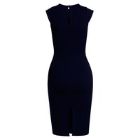 Close-fitting womens business pencil dress navy