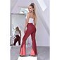 Womens flare trousers with animal print in snake look wine-red