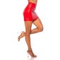 Sexy womens vinyl mini skirt latex look clubwear red UK 8 (S)