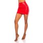 Sexy womens vinyl mini skirt latex look clubwear red UK 10 (M)