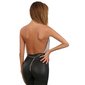 Glamour Neckholder Metall Top mit Strass Party Clubwear Silber