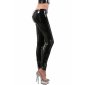 Vinyl clubwear leggings latex look with 3-way zipper black UK 12 (M)
