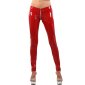 Vinyl clubwear leggings latex look with 3-way zipper red UK 12 (M)