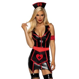 Sexy Leg Avenue nurse costume outfit black-red