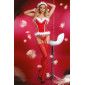 Sexy 4-tlg Damen Weihnachtskostüm Dessous-Set Rot-Weiß 38/40 (L/XL)