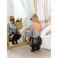 Shiny womens party long sleeve shirt backless silver