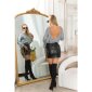 Shiny womens party long sleeve shirt backless silver