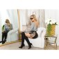 Shiny womens party long sleeve shirt backless silver