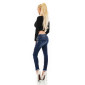 Womens skinny jeans with lace-up front dark blue UK 8 (XS)