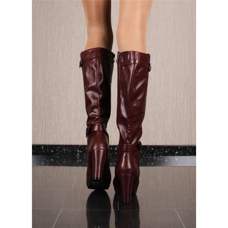 wine red boots