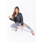 Womens diamond quilt bomber jacket blouson black