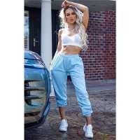 Casual womens loungewear jogger bottoms trackies baby blue