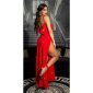 Red-Carpet-Look Träger-Partykleid mit hohem Schlitz Rot