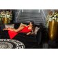 Red-Carpet-Look Träger-Partykleid mit hohem Schlitz Rot