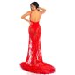Bodenlanges Gala Abendkleid aus Spitze Red-Carpet-Look Rot