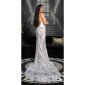 Floor-length gala lace evening dress in red carpet look white