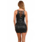 Sexy wet look clubwear minidress with lacings black UK 10 (S)