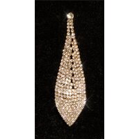 Edle Damen Strass Ohrstecker hängend große Tropfen Gold