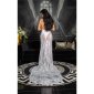 Floor-length gala lace evening dress in red carpet look white Onesize (UK 8,10,12)
