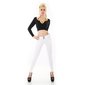 Womens skinny fit jeans incl. belt white