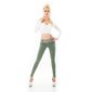 Womens skinny fit jeans incl. belt olive-green